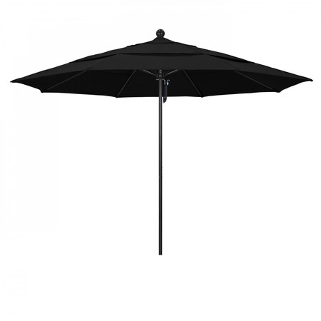 California Umbrella 11' Black Aluminum Market Patio Umbrella, Sunbrella Black 194061333273
